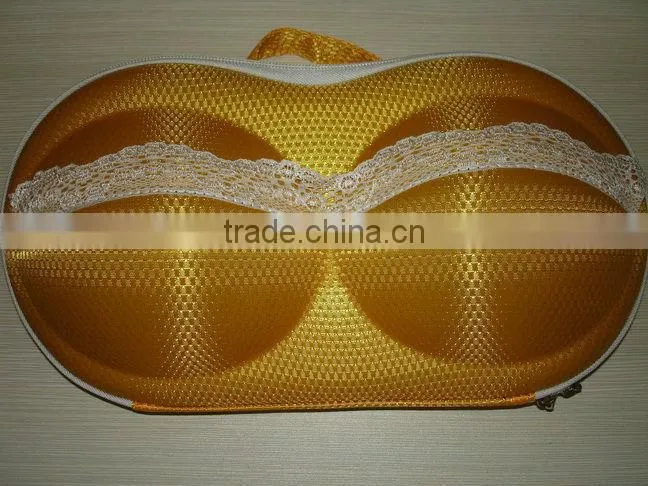 Dark grain cloth covered EVA bra case
