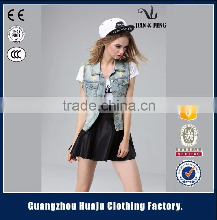 2016 Summer Cheap Womens Denim Vest With Hood for sale
