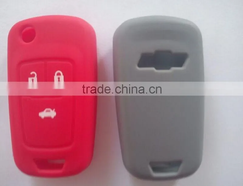 High quality silicone car key case for vw 3 button key cover in navy blue for silicone key case