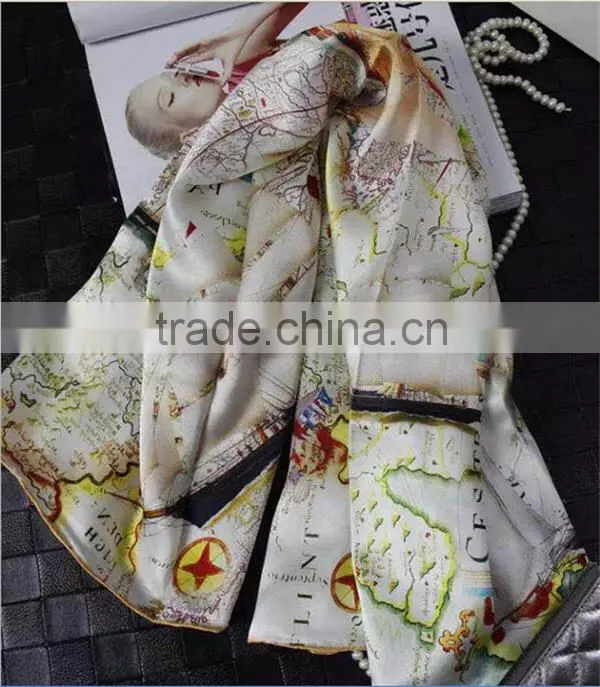 wholesale custom logo 100% silk printing scarf