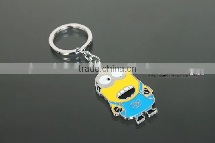 Yellow little man Custom Factory Bottle Opener Keychain for Promotional, Bottle Opener with Short Lanyard,