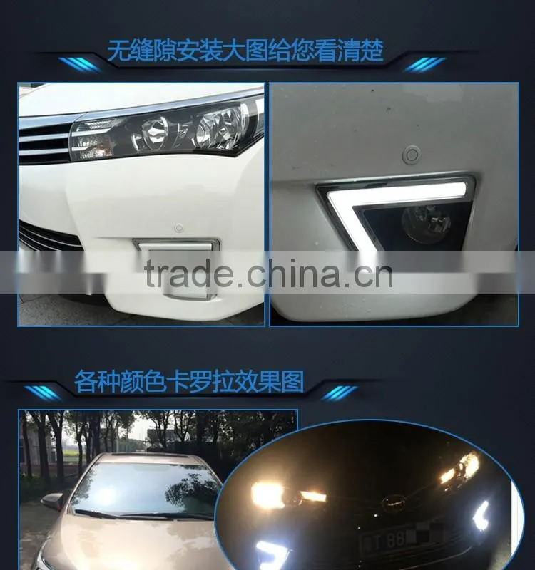 New arrived! 2014-2015 TOYOTA COROLLA GUIDE LIGHT LED DAYTIME RUNNING LIGHT LED DRL FOR COROLLA FOG LAMP WITH TURN SIGNAL