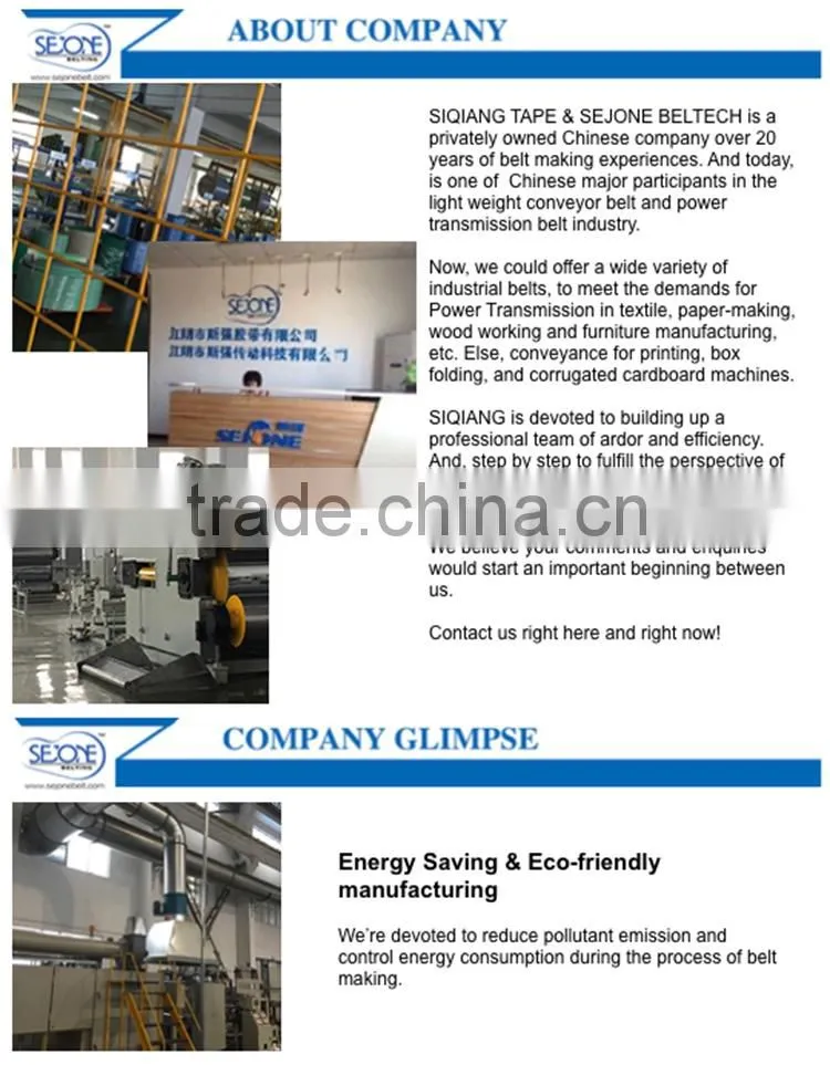oil resistant rubber transmission belt texturing machine belt