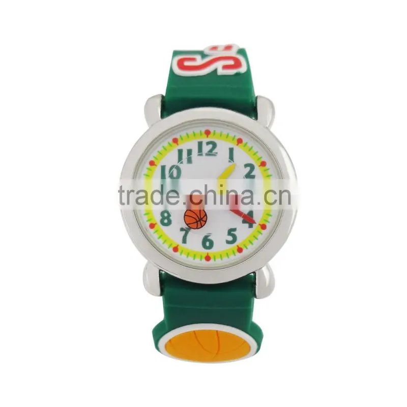 2015 top sale popular silicone football children watch customized cartoon sport kids watch