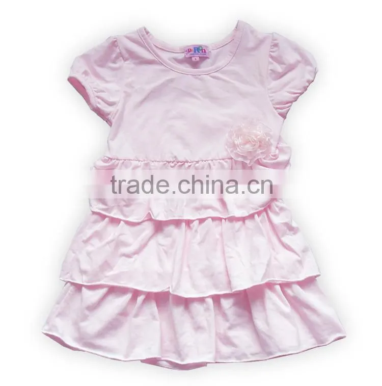 2016 Summer girls dress casual short sleeve dresses kids clothes