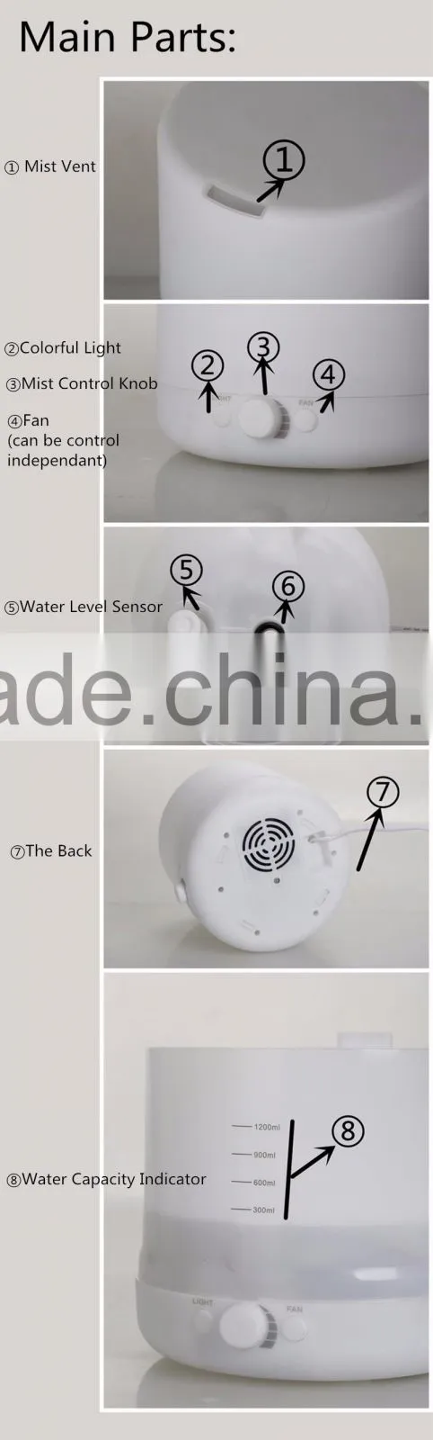 air purifier aroma diffuser with LED colourful Light