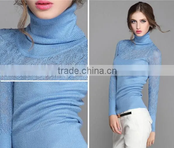 wool high neck sweater for women