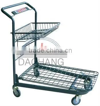 Dachang Factory Shopping Trolley 90/100/130/180 Litre Powder coating or Chrome Plating with baby chair