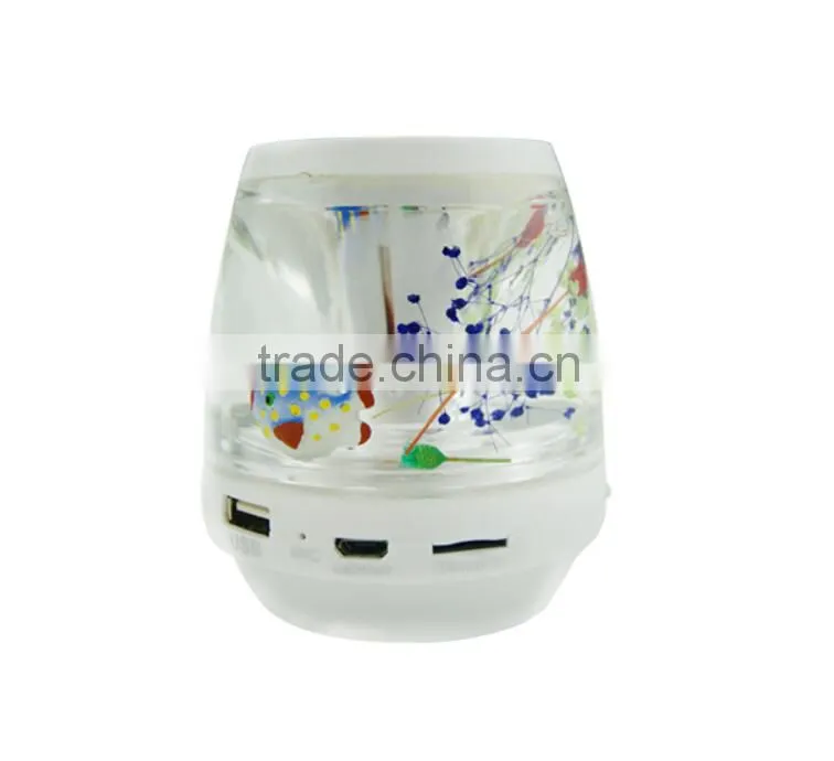 New arrivel built in colorful LED light Wireless 3.0 Bluetooth Liquid Speaker with card slot