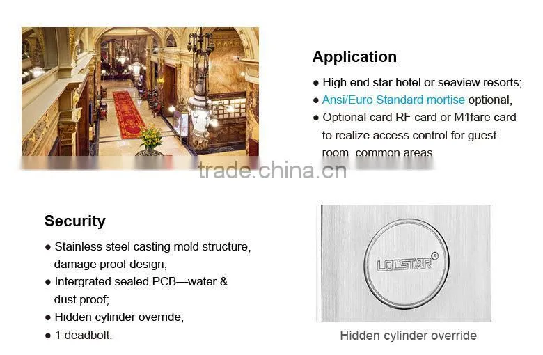 Classic design LSD8105 RFID Card hotel door Lock system