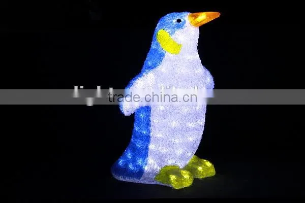 high quality 3D LED christmas acrylic penguin motif light
