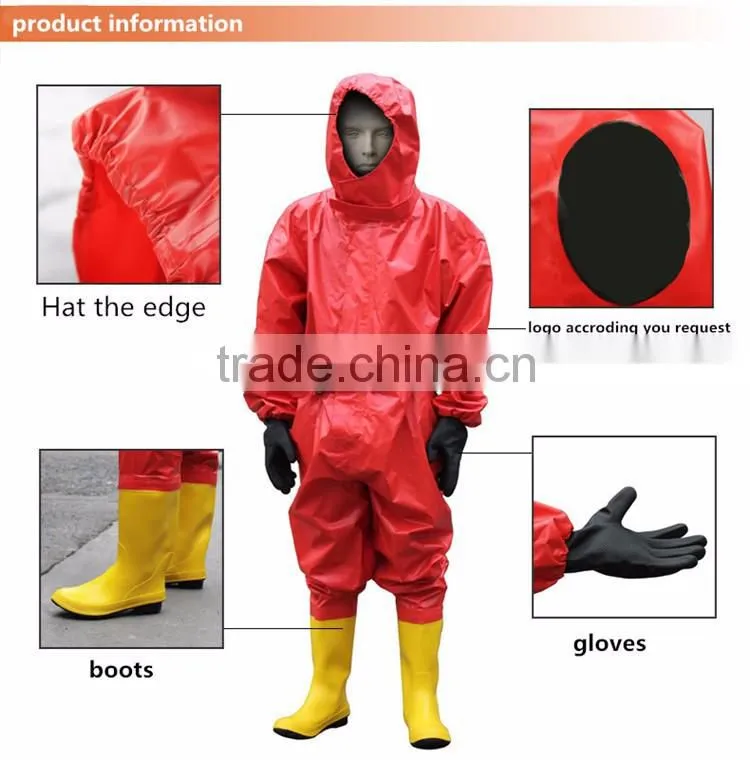 gas tight chemical protective safety suit