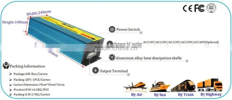 solar off grid inverter manufacturer DC12V to AC220V 5000W-6000W Pure sine wave inverter with Battery charger