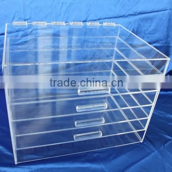 China new products lucite makeup display, acrylic lucite makeup box, lucite makeup storage boxes