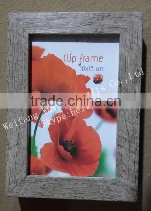 distressed wood finished PS plastic picture photo frame