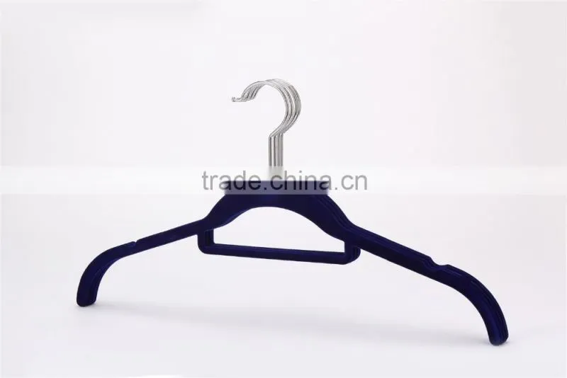 flocked plastic short clothes hanger