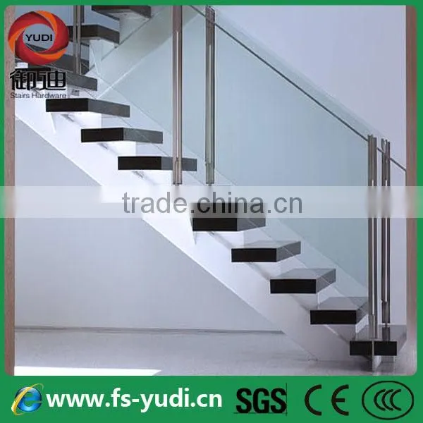 indoor glass metal wood railings for stairs