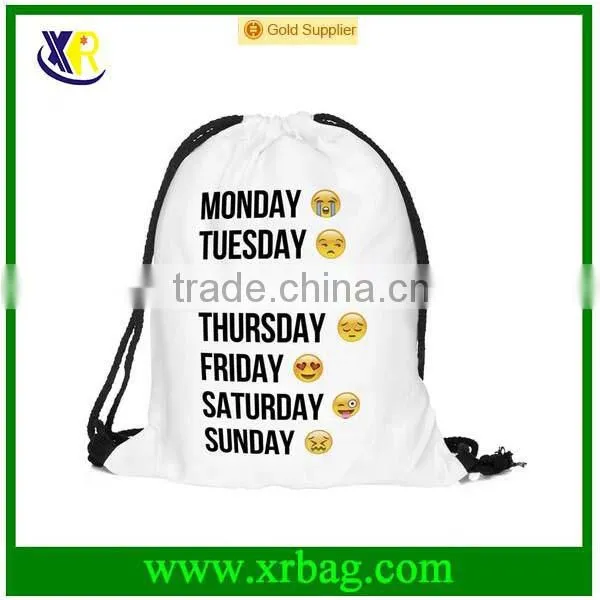 Men's Daypack Print Chinese Number Gestures Backpack Travel Drawstring Canvas Bag
