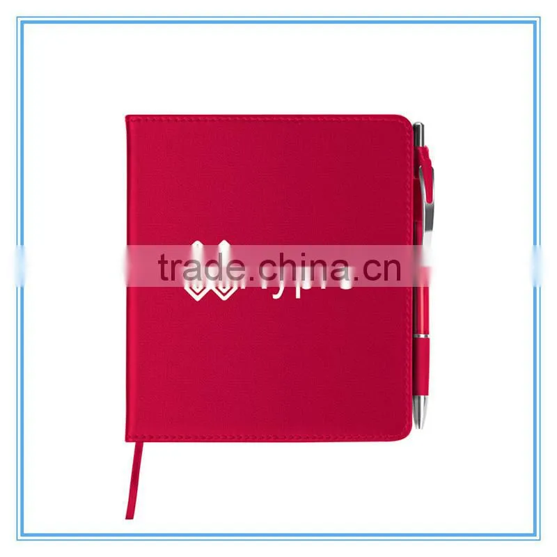 PU Hard Cover Stone Paper Notebook with ribbon bookmark