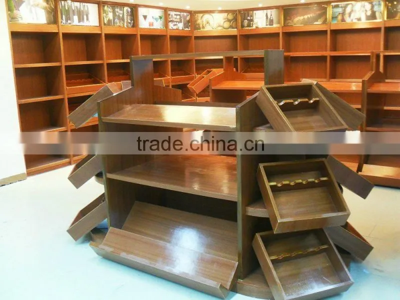 AL-SM070 Hot Sale wooden vegetables and fruit display shelf wooden stand