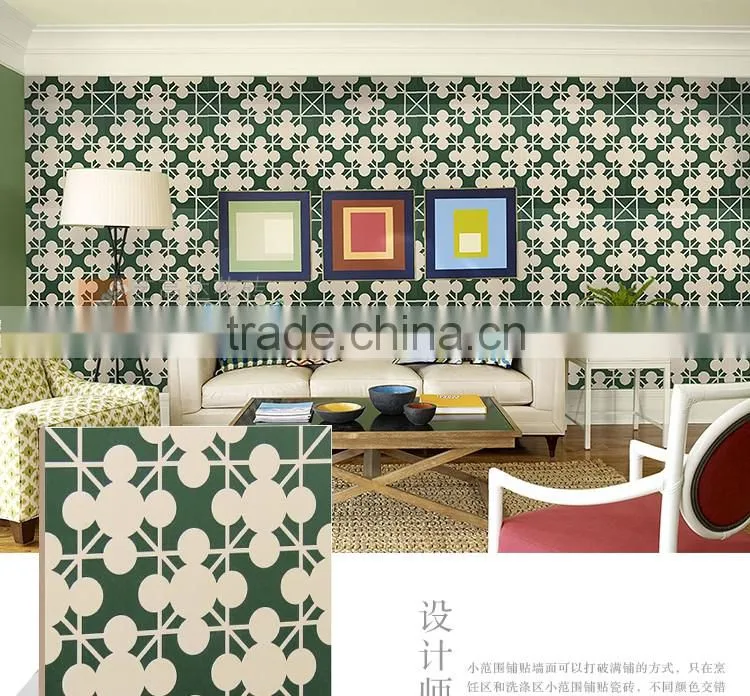 200*200mm green color moroccan decorative wall tile non-slip kitchen floor tile