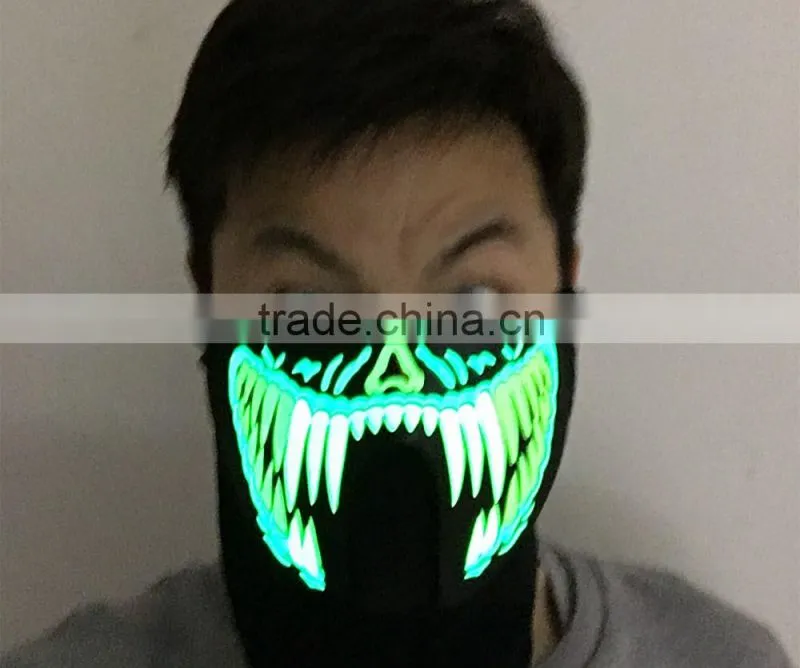 Monster Teeth sound controlled EL mask for party
