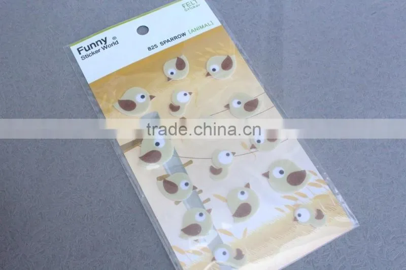 Custom cartoon wall felt sticker/lovely cartoon felt sticker