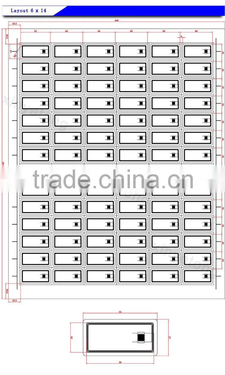 13.56MHz HF Sheet Inlay Layout 3x8 ( FM1108 Chip)