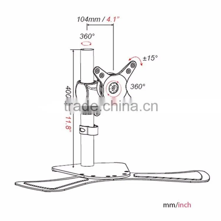Adjust integrated clear computer monitor stand