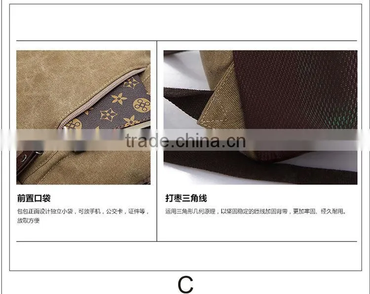 casual canvas bag,fashion korean canvas bags,leather trimmed canvas bag