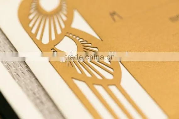 2016 newmengxing Art Deco Wedding Invitation, Laser Cut Art Deco Motif, Unique Wedding Invitation, Modern Invite