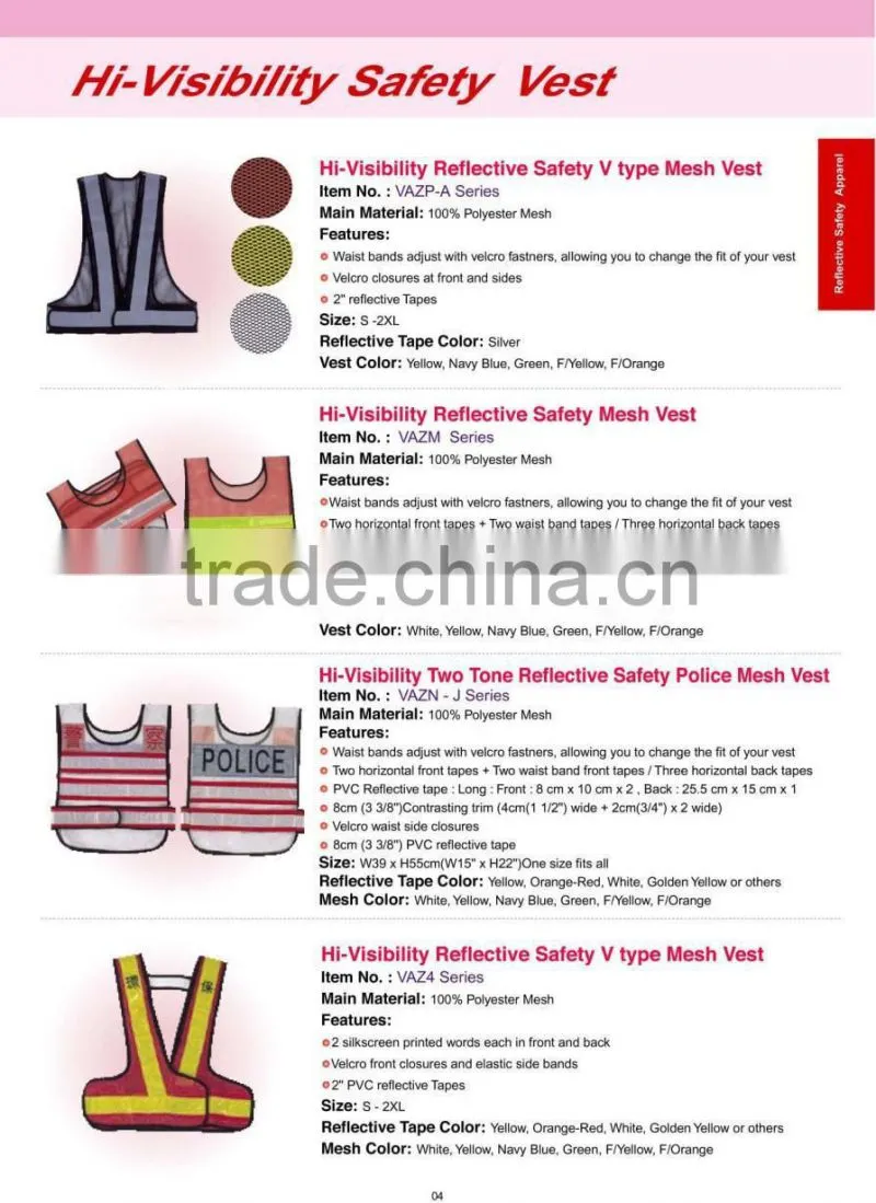 Hi-Visibility LED safety V type mesh reflective vest