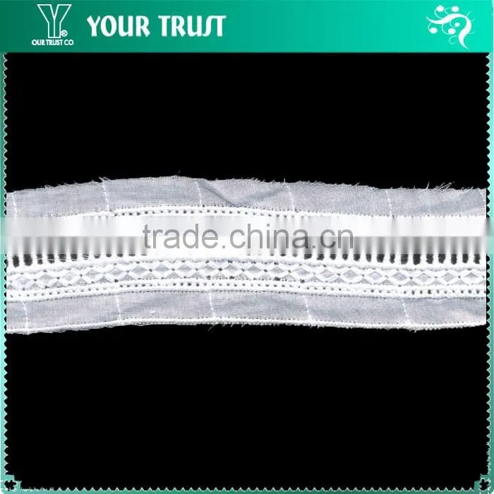 Width 4.0 Centimeter Flower White Cotton Trimming Lace Dresses