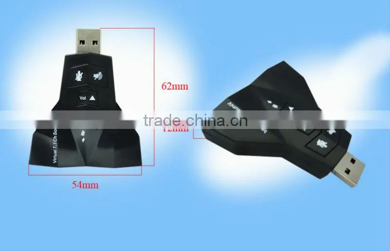 USB 2.0 7.1 Channel 3D Audio microphone Sound Card Adapter Splitter
