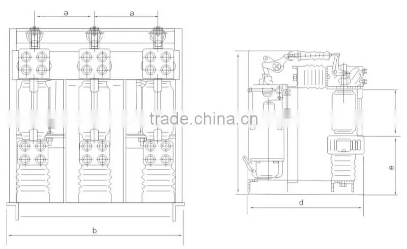 ZN28G/ZN28A-12 series 12kv 630a side mounted indoor high voltage vacuum circuit breaker