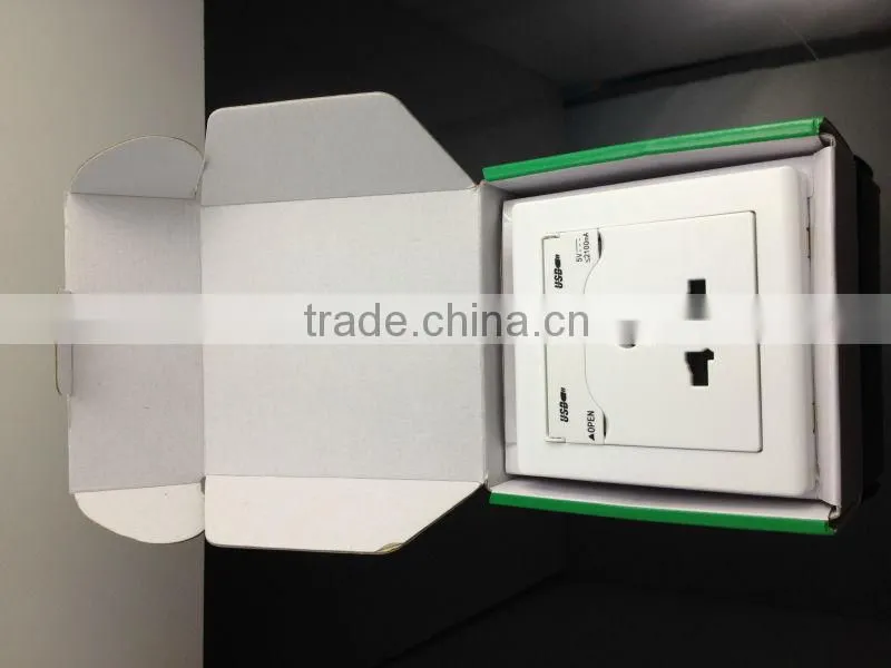 High quality wall socket with USB charger,2100mA