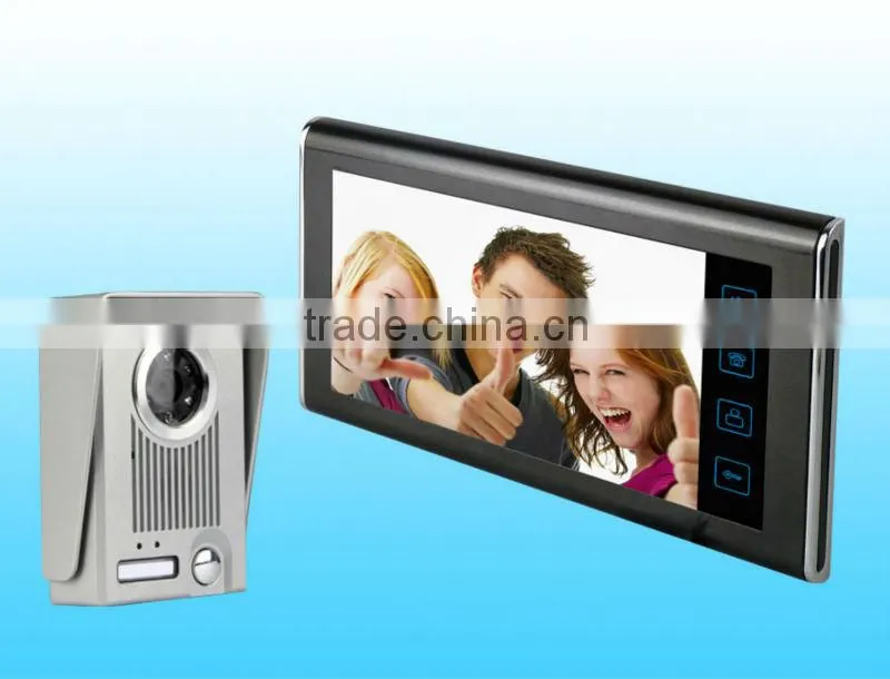 Hot sale 7inch TFT LCD touch screen handfree indoor monitor with touch key and unlock night vision camera video doorphone