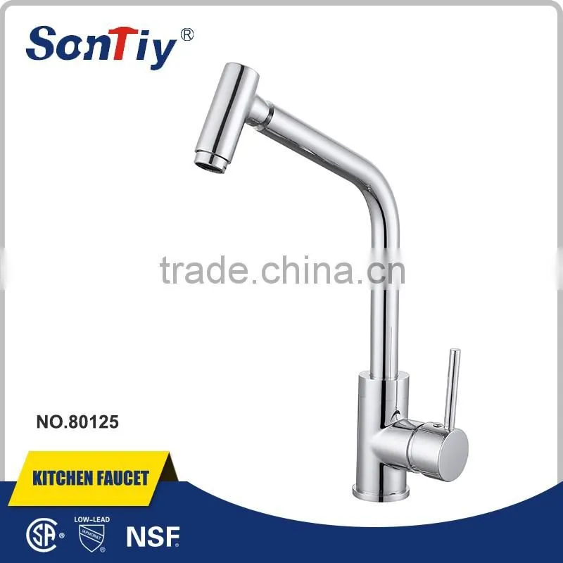 Single Handle Faucet Pull Down Polish Brass Kitchen Faucet 80135