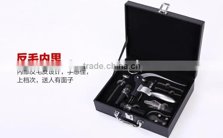 Promotional AUGUST 9pcs in one wooden wine box wine opener corkscrew set