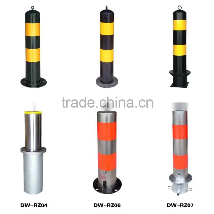 Fixed on the road or square steel road barrier