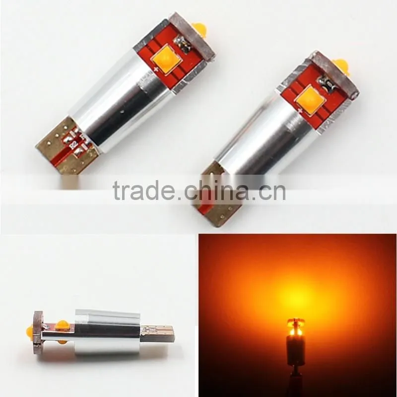 Amber T10 Canbus W5W LED Epistar 3SMD canbus Error Free yellow Car Auto LED Light Bulb Lamp Dashboard License Plate Panel Lights