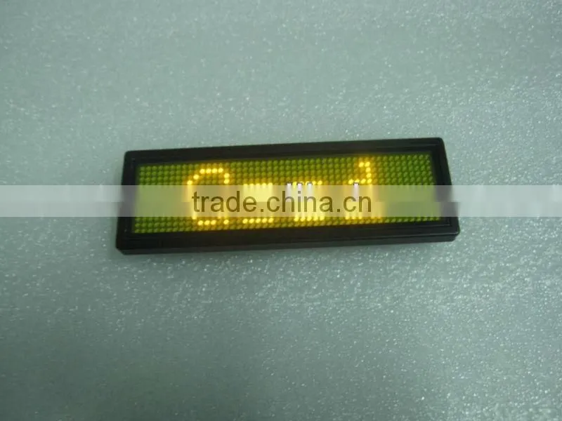 CE&RoHS approved LED Badges 48x12 pixel rechargeable led name tag