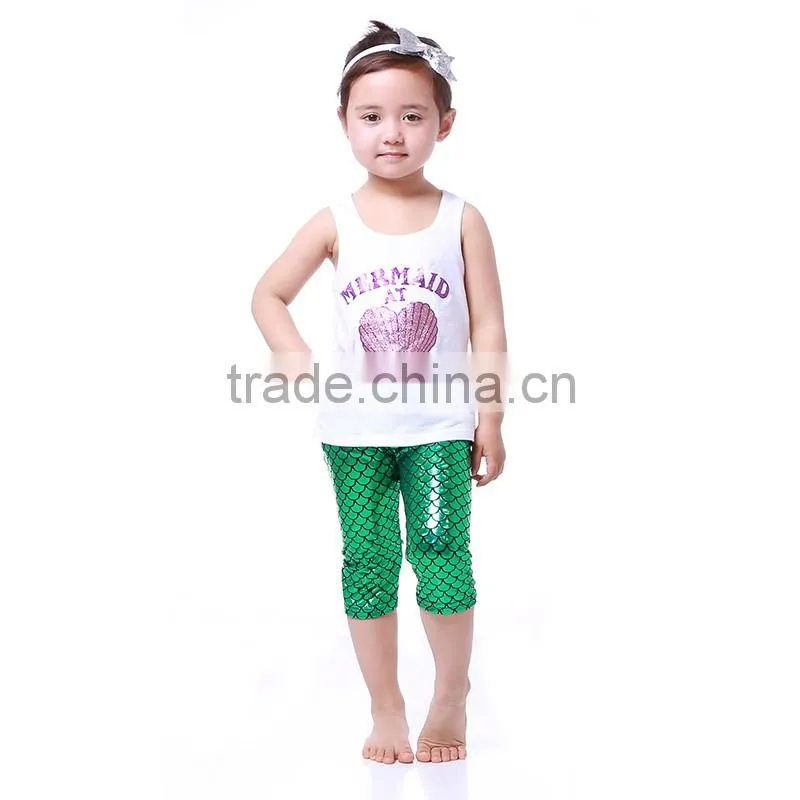 Children Clothes 2016 Summer Girls Boutique Clothing sexygirl mermaid Dress With scale shorts