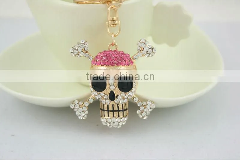 Kingman 2013 Rhinestones Cut New Fashion Skull Keychain