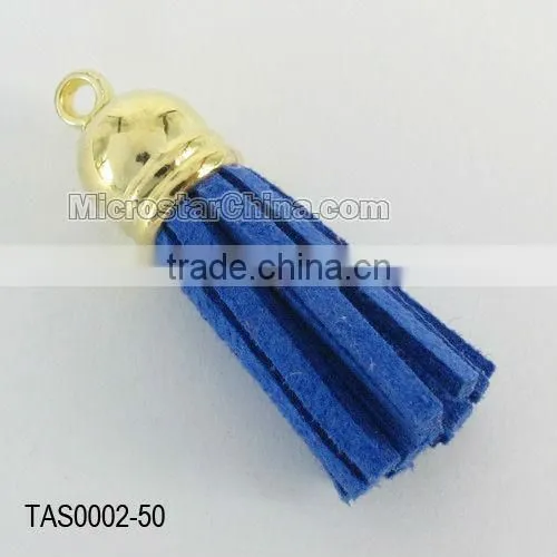 Korea top grade tassel, Korea suede, about 45*12.3mm, mixed color