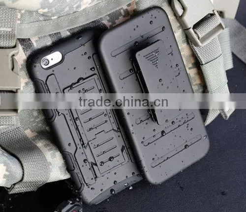 TPU+PC Future Armor Shockproof Hybrid Hard Case Cover + Holster Case For iphone6 Waterproof 3 in 1