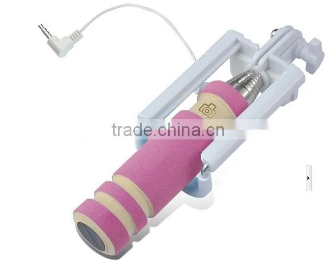 mini selfie stick 13.5 cm 2015 Top Hot 13.5cm Super Mini Wired Selfie Stick Handheld Monopod