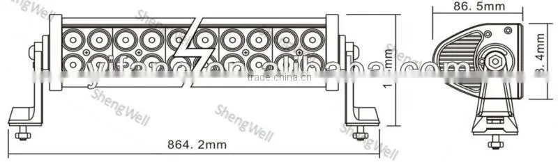 ShengWell Auto led light bar 180W 31.5inch Epistar Flood/Spot/Combo Dual Row led bar light Cree 180w led light bar