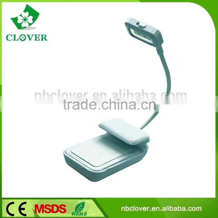 ABS Material Flexible Mini LED Reading Book Light with Clip