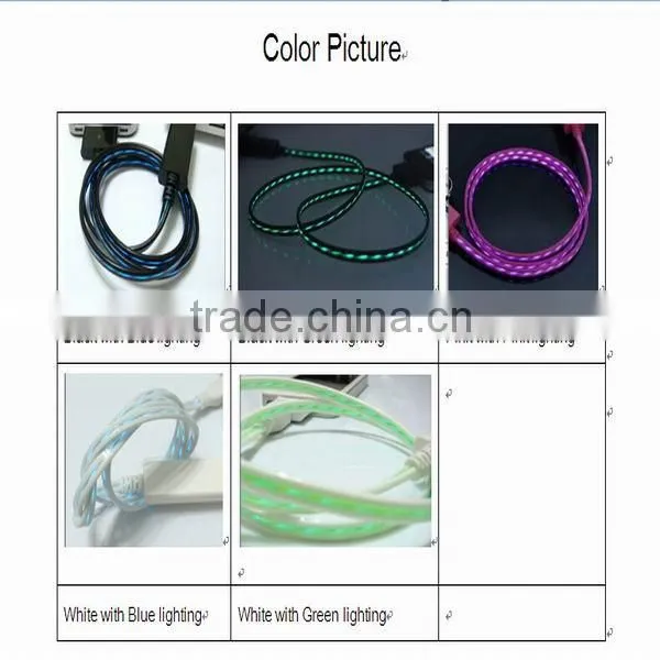 Visible el visible flowing data cable with Micro USB